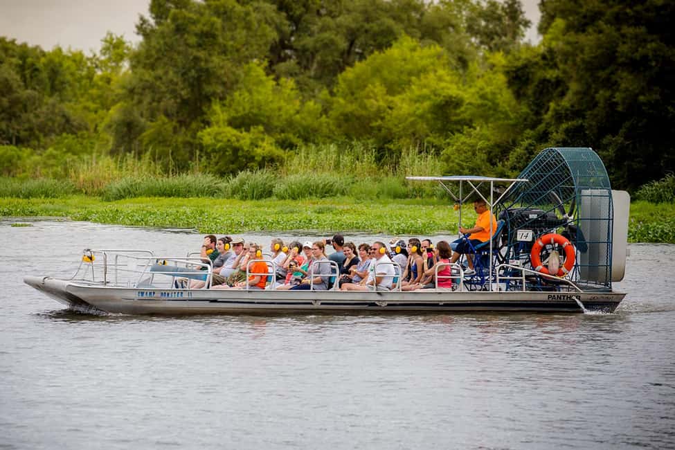 From New Orleans: Airboat Adventure Tour with Transportation - On the Water: Speed, Wind, and Wildlife-Spotting Cues