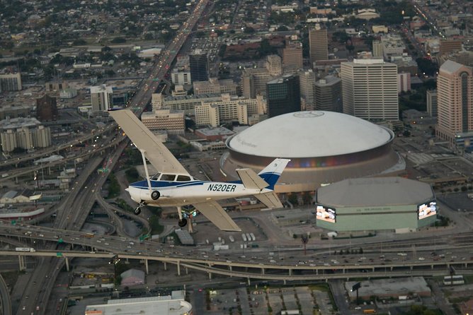 New Orleans VIP Sightseeing Flight with Champagne & Chocolates or Wine & Cheese - French Quarter Highlights to Superdome Loops: What Each Stop Means